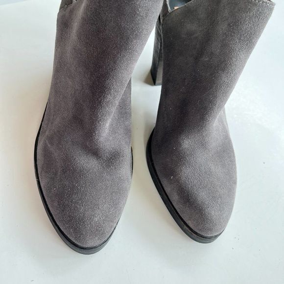 DOLCE VITA SELENE MULE DARK GRAY LEATHER SUEDE HEELED SHOES WOMENS SIZE 10M - Picture 3 of 6